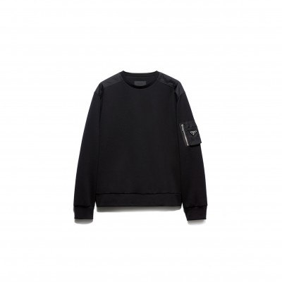 PRADA COTTON FLEECE AND RE-NYLON SWEATSHIRT UJL03C